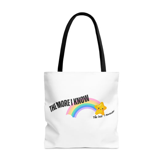 The More I Know The Less I Remember Tote Bag (AOP)